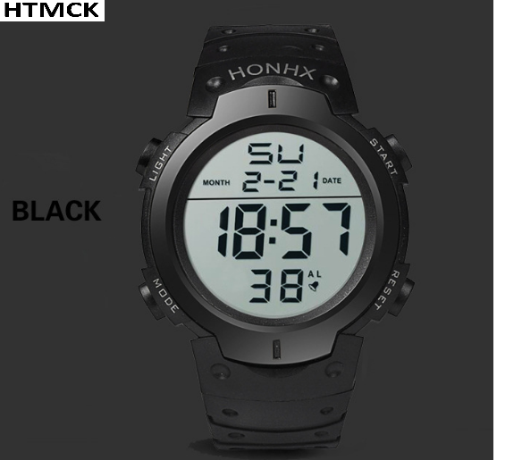 Rugged Sport Strap - Men LED Digital Sports Watch, Multi-Function