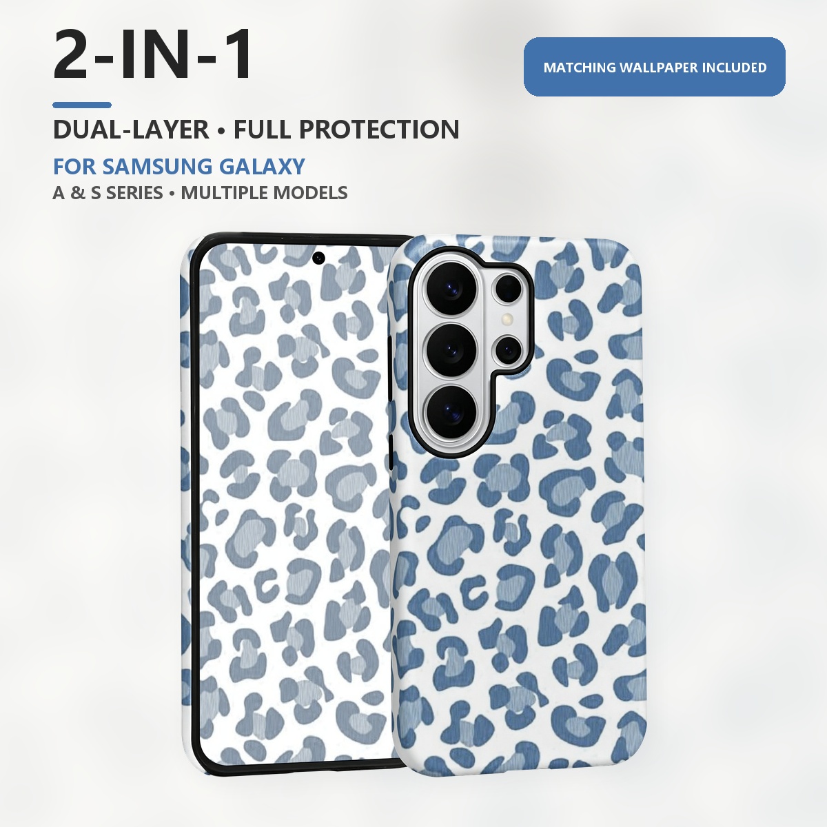 Blue Leopard Print 2-in-1 Dual - Samsung Galaxy S24 ulasan dan harga