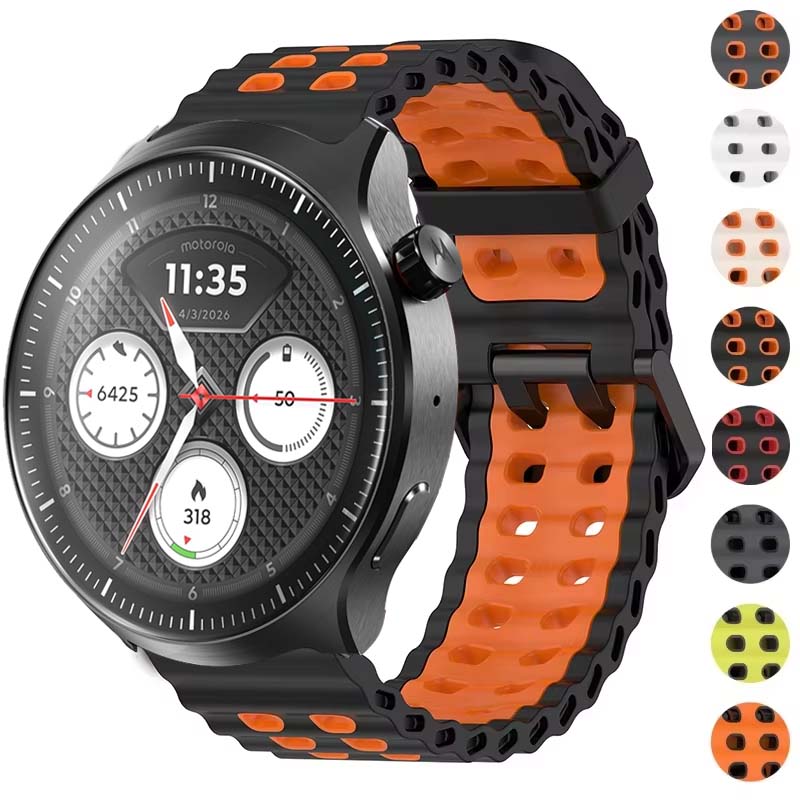 22mm Breathable Two-Tone Silic - Motorola Smartwatch Accessories ulasan dan harga