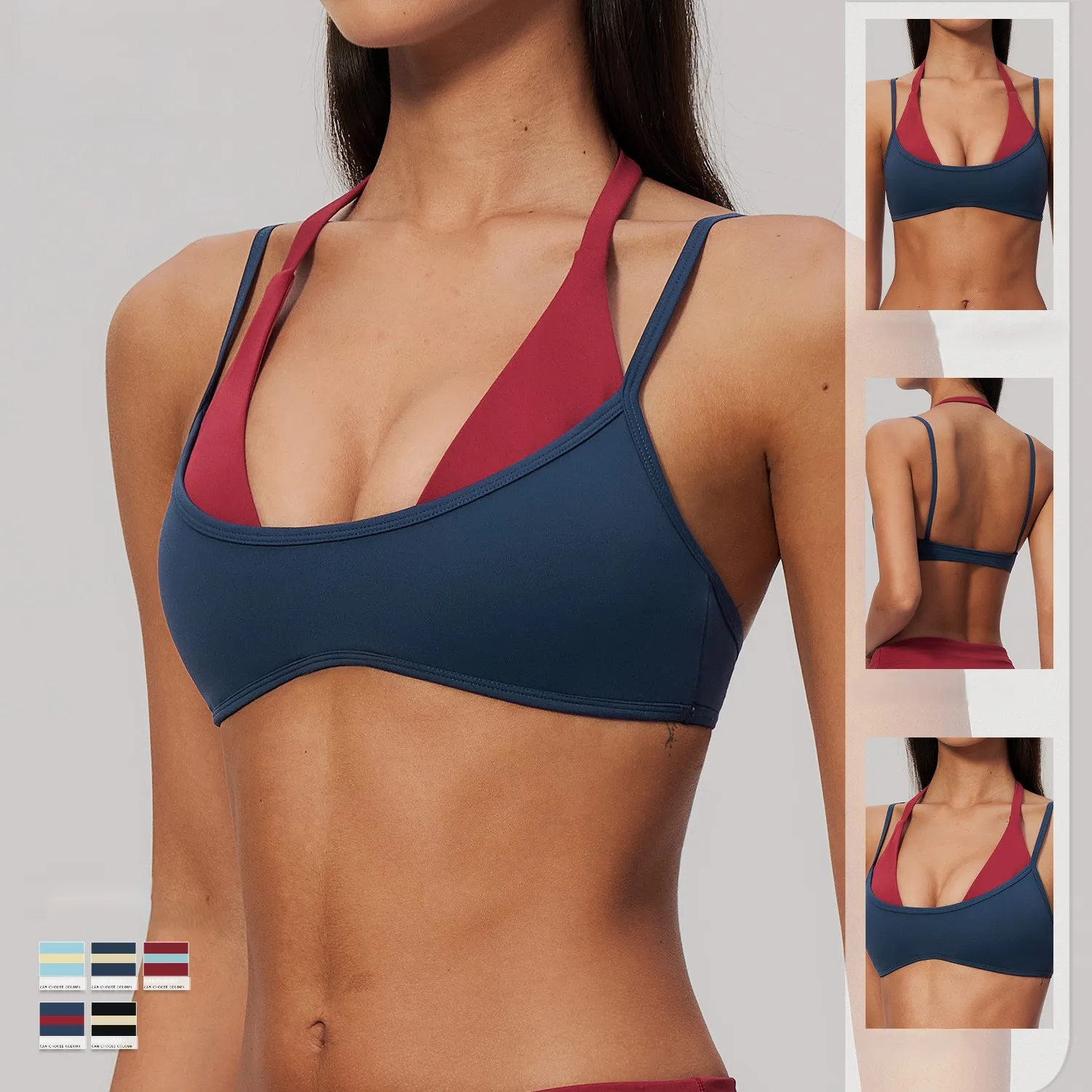 New  Color Block Sports Bra Wo - Rugged Sport Strap ulasan dan harga