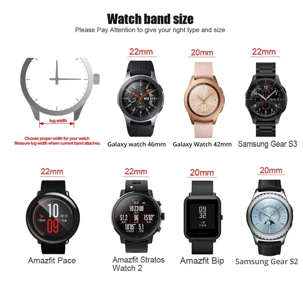 22mm 20mm Strap for Samsung Ga - Motorola Smartwatch Accessories ulasan dan harga