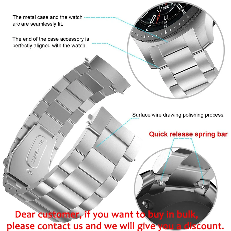 22mm 20mm Metal Band for Samsu - Motorola Smartwatch Accessories ulasan dan harga
