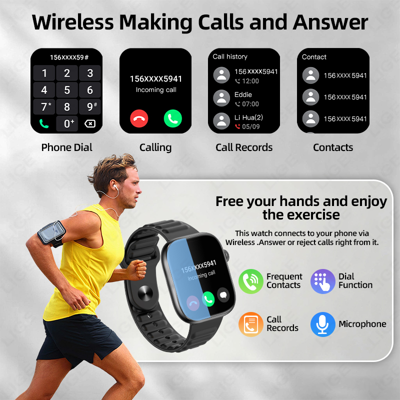 LIGE Smart Watch Man 1.83” HD  - Smartwatch Custom ulasan dan harga